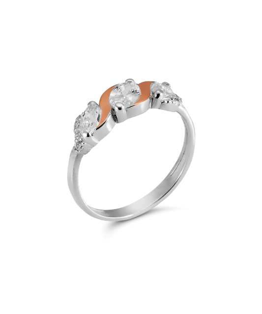 Gold plated Sterling silver ring with zircons