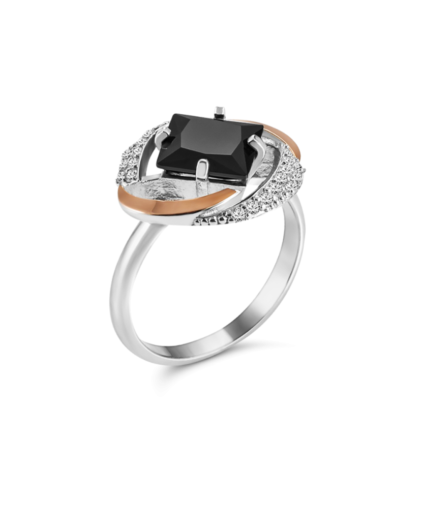 Gold plated Sterling silver ring with zircons