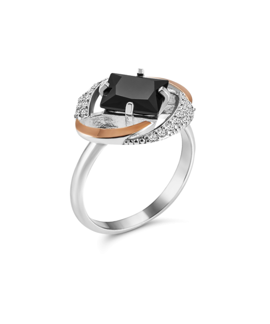 Gold plated Sterling silver ring with zircons