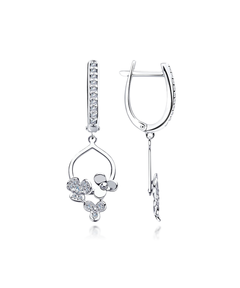 Sterling silver earrings with zircons