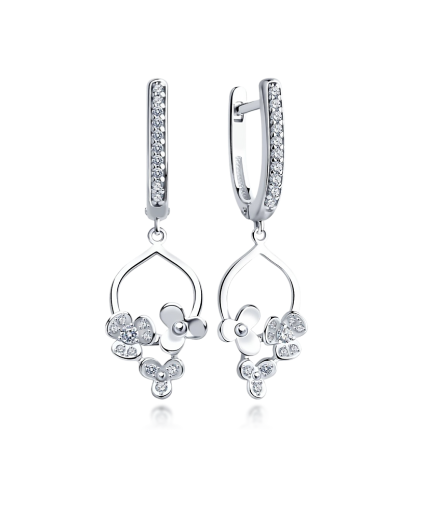 Sterling silver earrings with zircons
