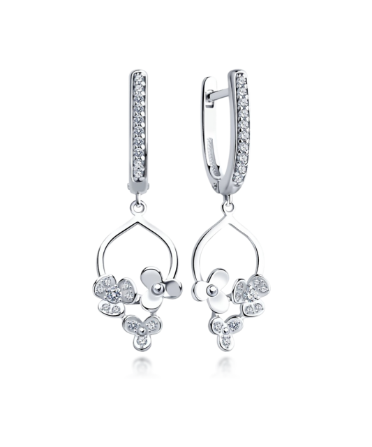 Sterling silver earrings with zircons
