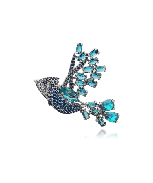 Sterling silver  brooch with zircons