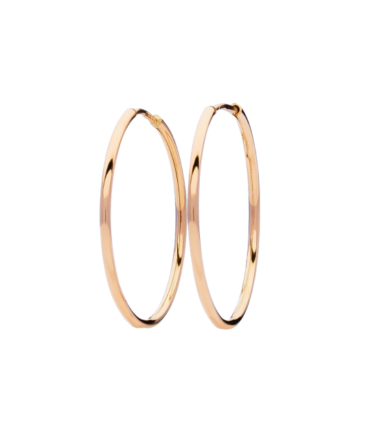 Gold hoop earrings 40mm