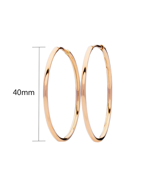 Auksiniai auskarai rinkutės 40mm  - Goldinga