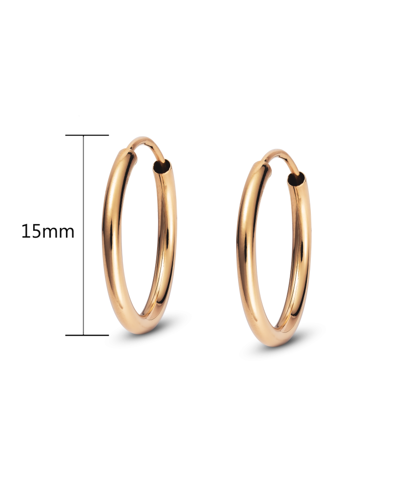 Gold earrings 15mm