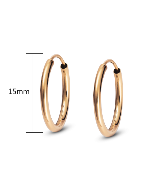 Gold earrings 15mm