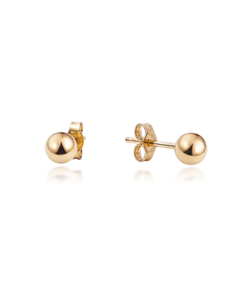 Auksiniai auskarai 4mm  - Goldinga