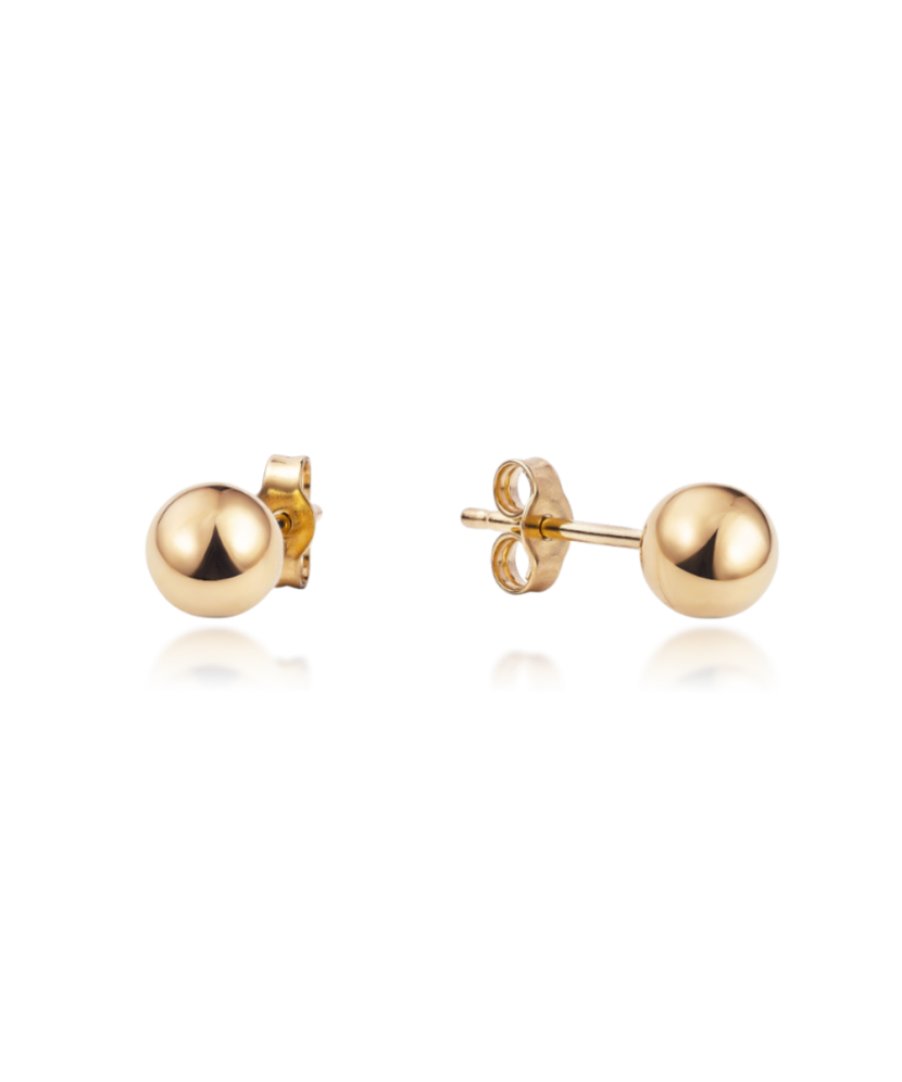 Auksiniai auskarai 6mm  - Goldinga