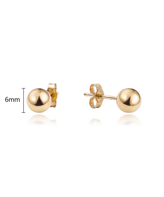 Gold earrings 6mm