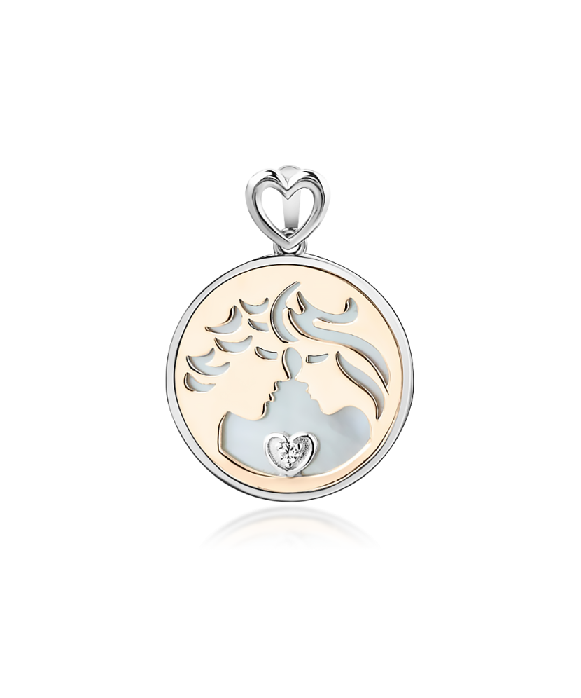 Sterling silver pendant with zirconium "Pora"  gold plated