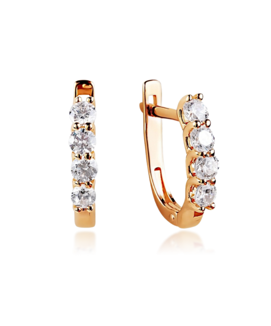 Auksiniai auskarai su kristalais  - Goldinga