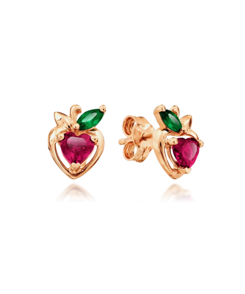 Gold earrings with zircons