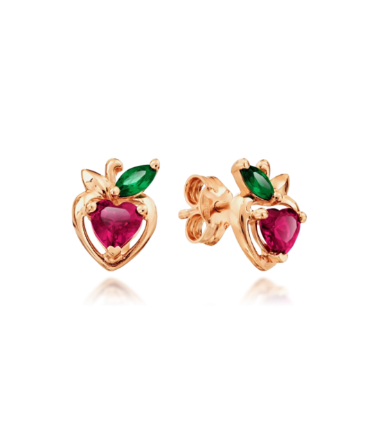 Gold earrings with zircons