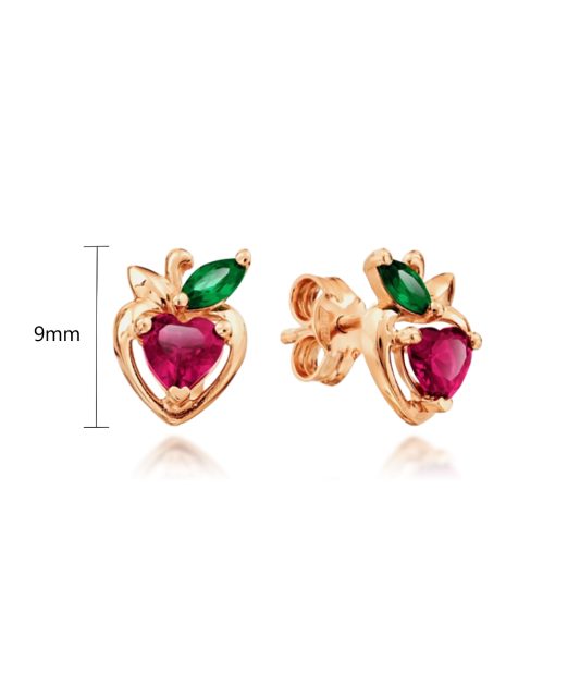 Gold earrings with zircons