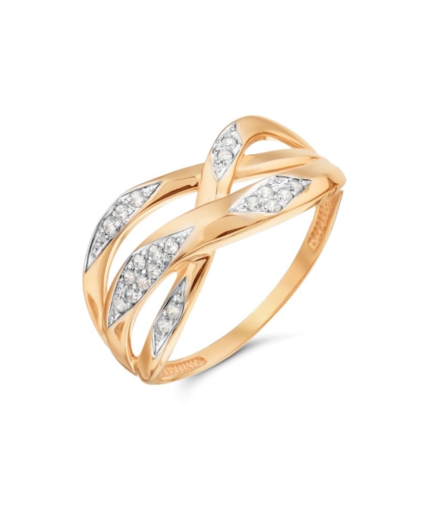 Auksinis žiedas su cirkoniais  - Goldinga