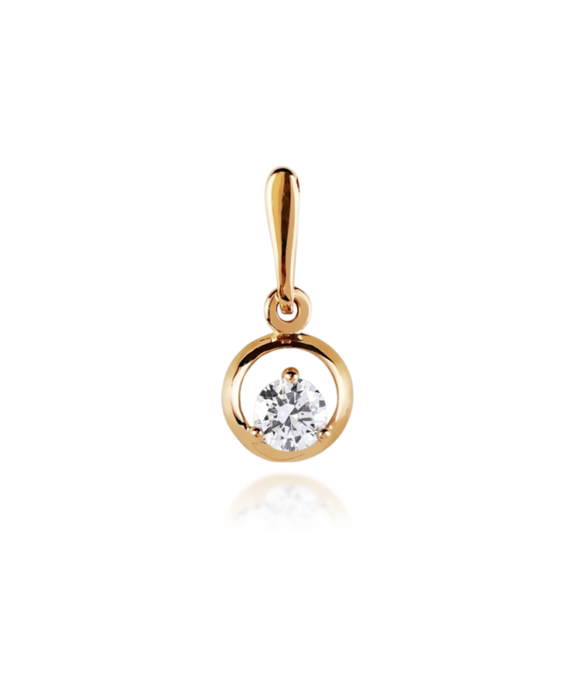 Gold pendant with zirconium