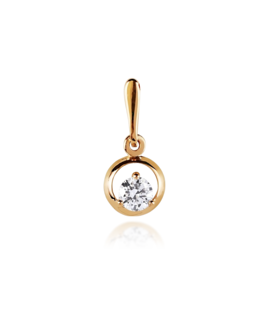 Gold pendant with zirconium
