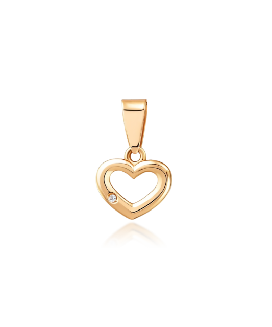 Gold pendant with zirconium "heart"