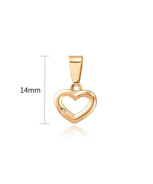 Gold pendant with zirconium "heart"