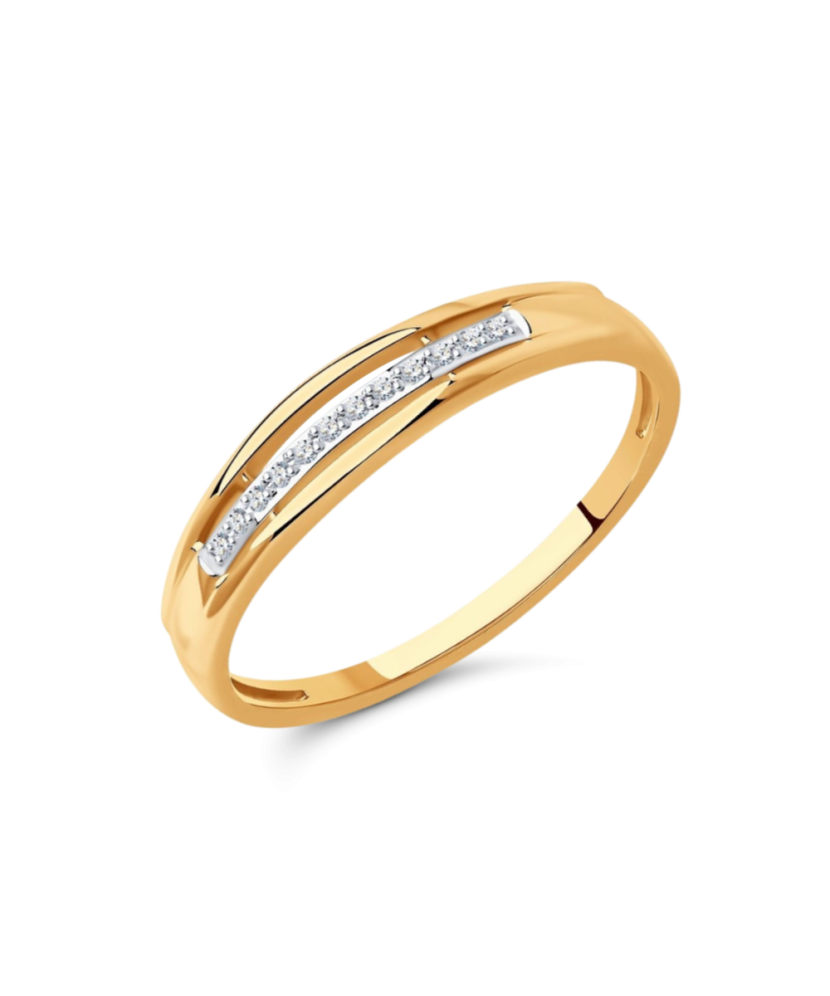 Gold ring with diamonds