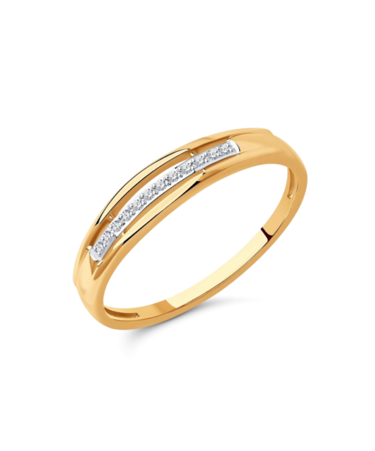 Gold ring with diamonds