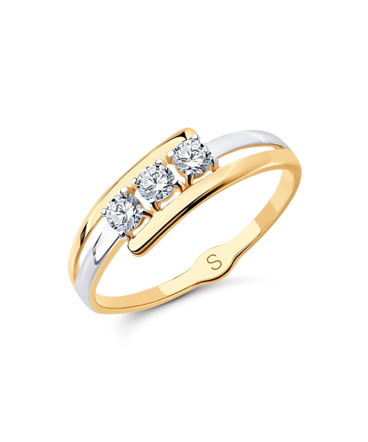 Gold ring with zircons