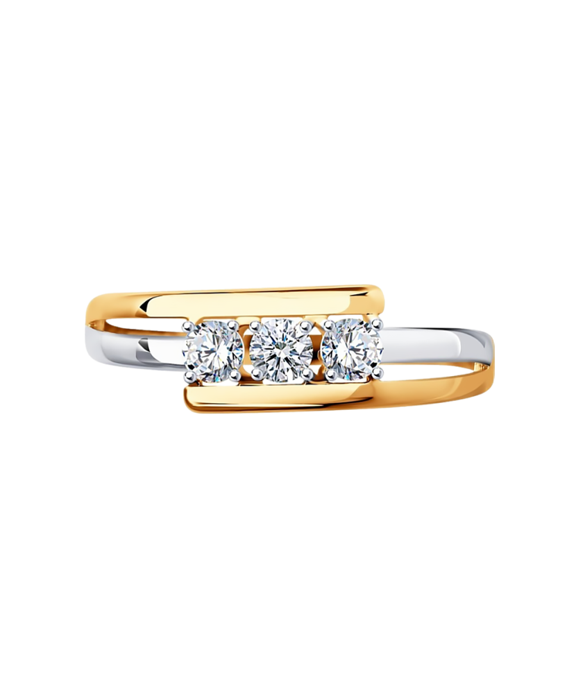 Gold ring with zircons