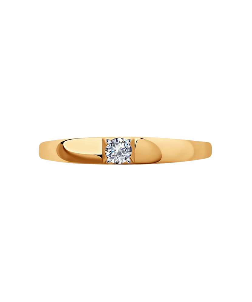 Gold ring with zircons