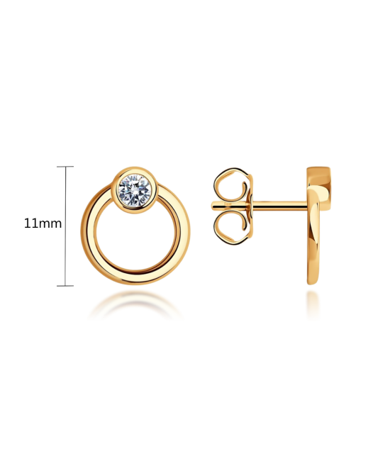 Auksiniai auskarai su cirkoniais  - Goldinga