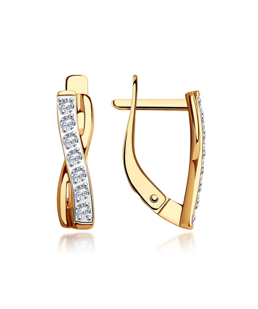 Auksiniai auskarai su cirkoniais  - Goldinga