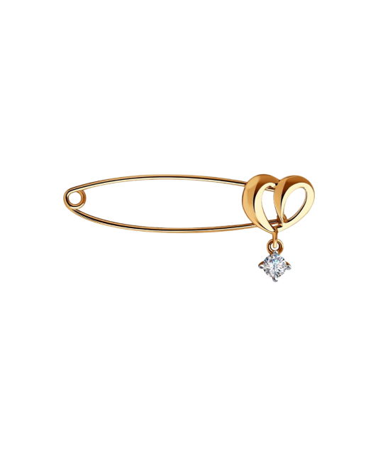 Auksinė sagė su cirkoniu "Širdelė"  - Goldinga