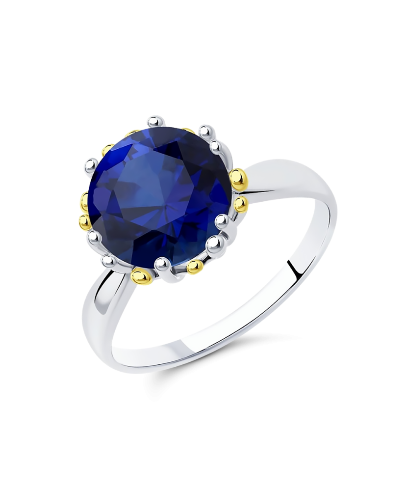 Sterling silver ringwith blue sital