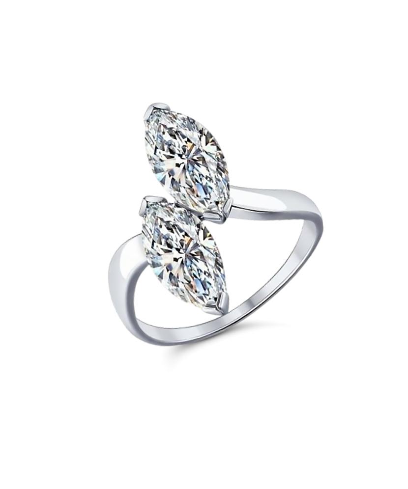 Sterling silver ring with zircons