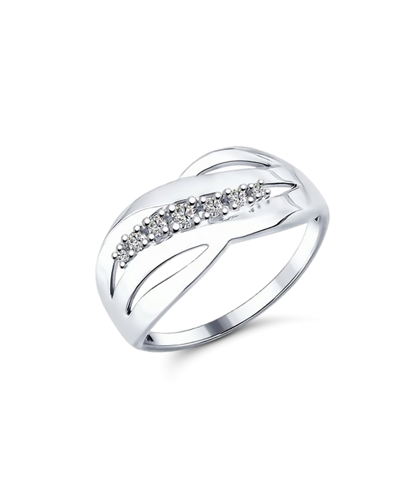Sterling silver ring with zircons