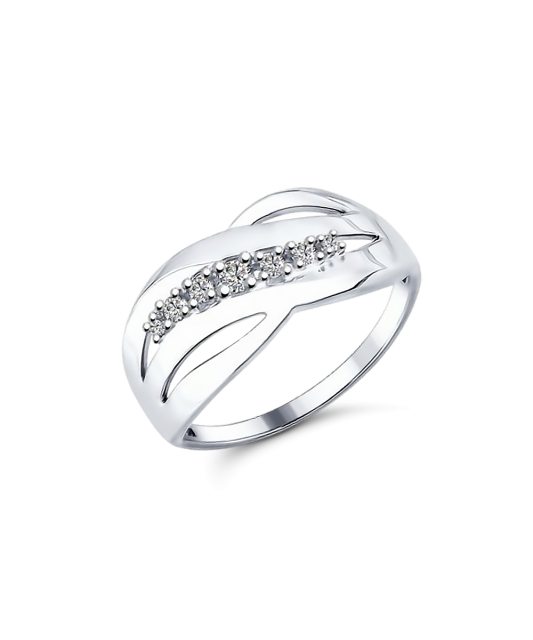 Sterling silver ring with zircons