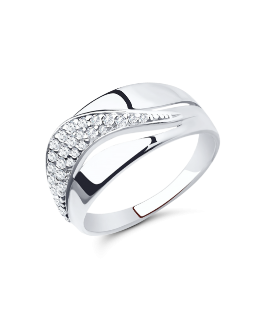 Sterling silver ring with zircons