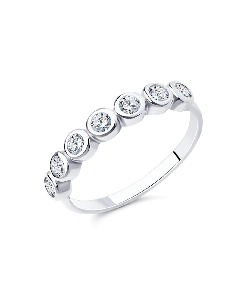 Sterling silver ring with zircons