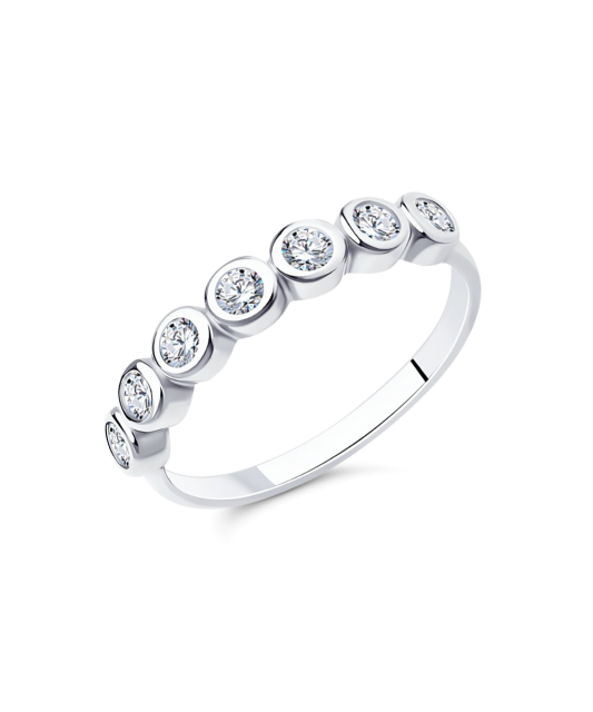 Sterling silver ring with zircons