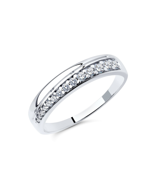 Sterling silver ring with zircons