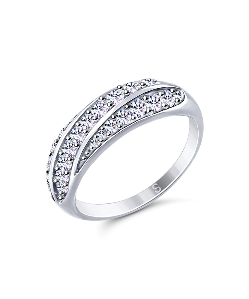 Sterling silver ring with zircons