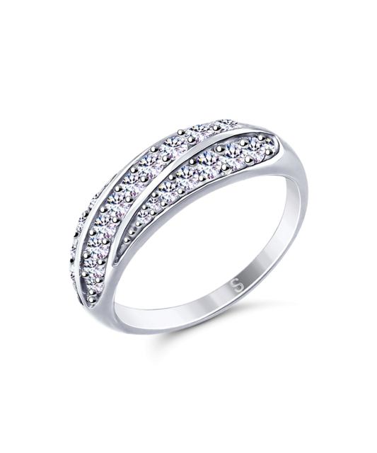 Sidabrinis žiedas su cirkoniais  - Goldinga