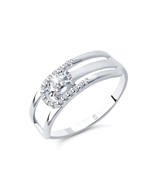 Sterling silver ring with zircons