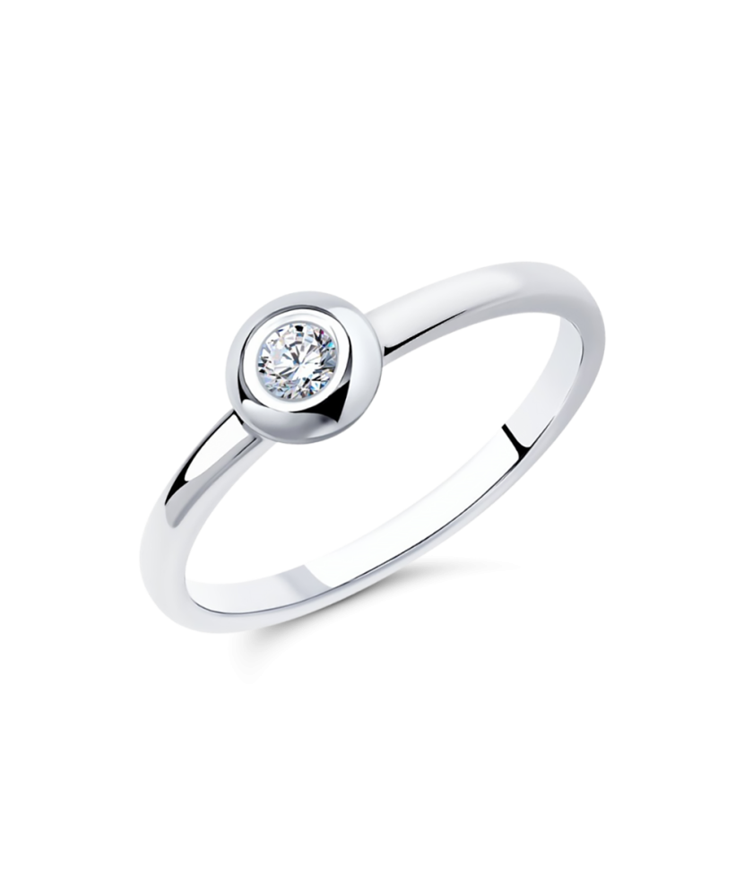 Sterling silver ring with zircons