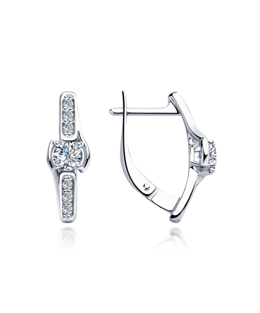 Sterling silver earrings with zircons