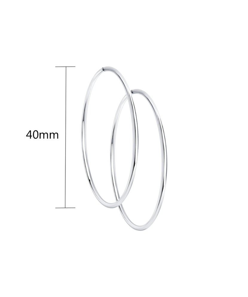 Sterling silver hoop earrings  40mm