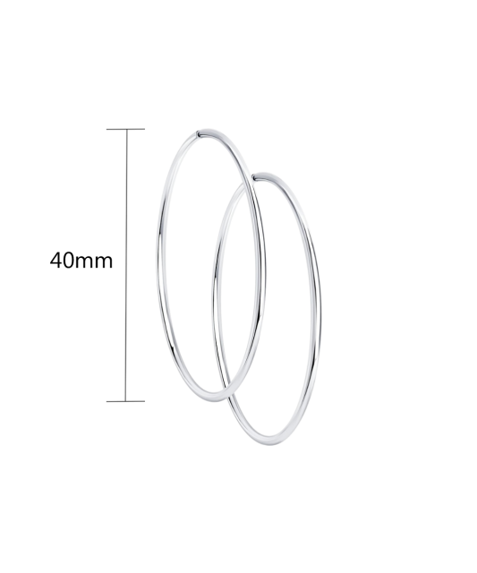Sterling silver hoop earrings  40mm