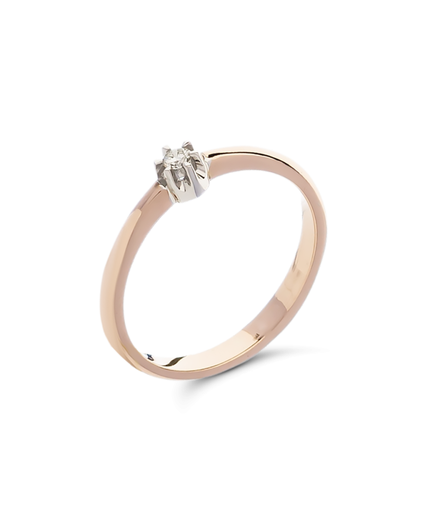 Auksinis žiedas su briliantu  - Goldinga