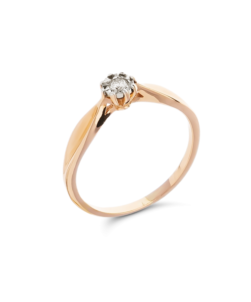 Gold ring with diamond