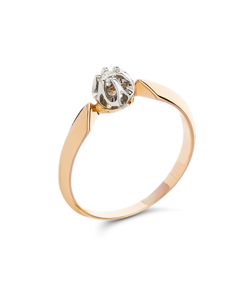 Auksinis žiedas su briliantu  - Goldinga